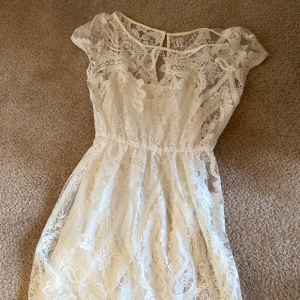 - Hollister - Short White Lace Dress -